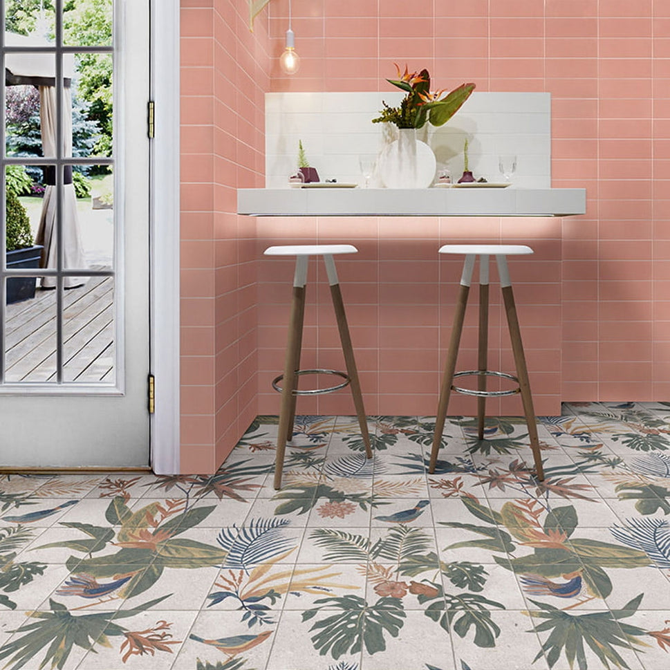 Faience murale Jungle Flamingo 10x30 cm de Mainzu