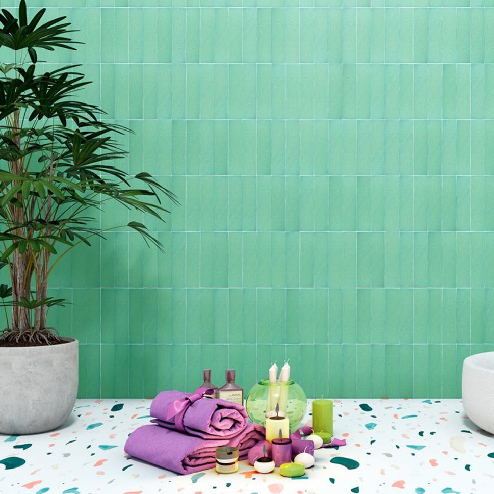 Faience Murale Zelij Special Lava Verde 5x20 cm de Cevica
