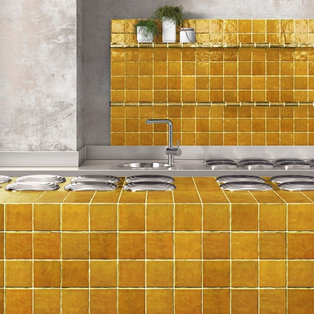 Faience Murale Zelij Special Antic Amarillo 10x10 cm de Cevica
