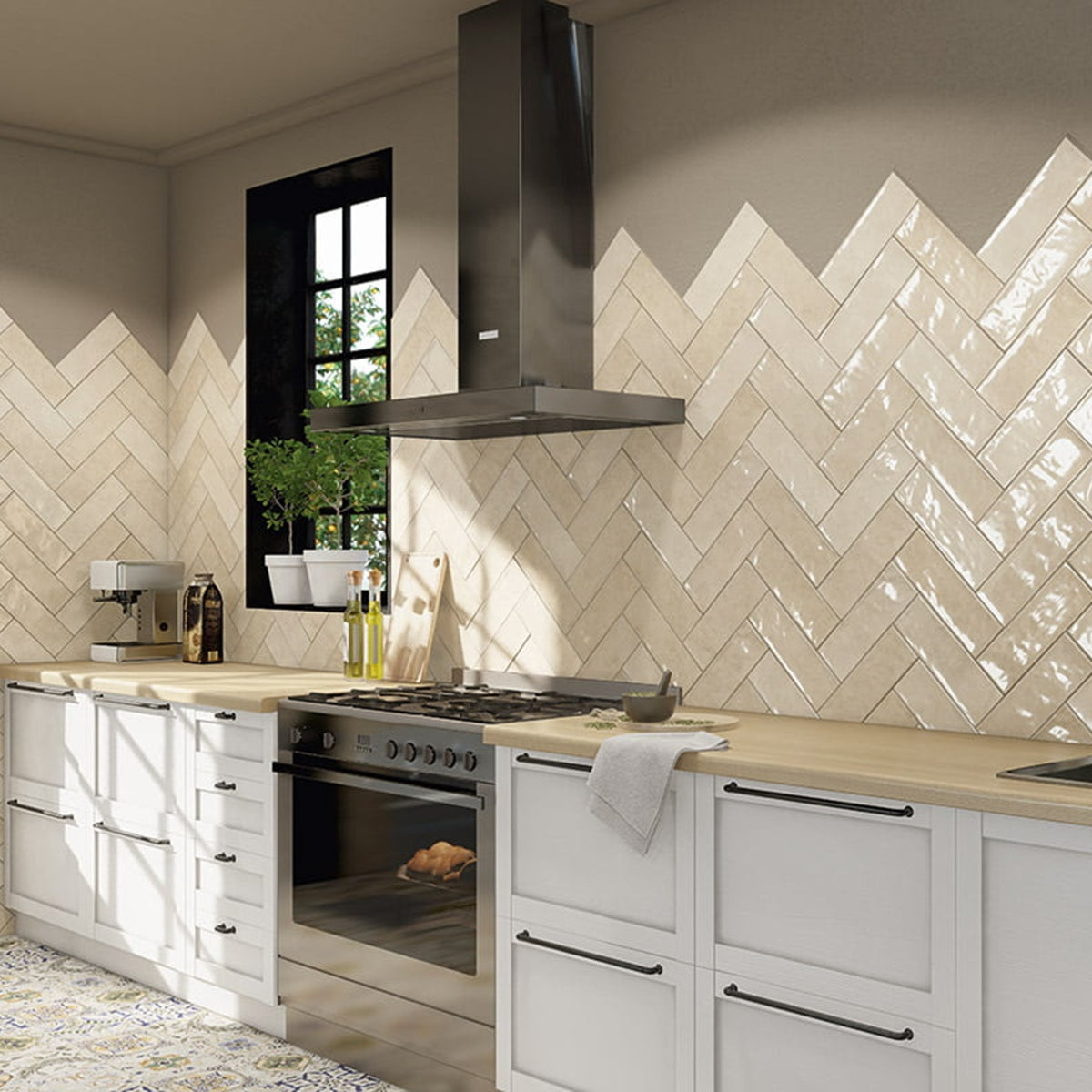 Carrelage Effet Zellige Cinque Terre Cream 10x30 cm de Mainzu