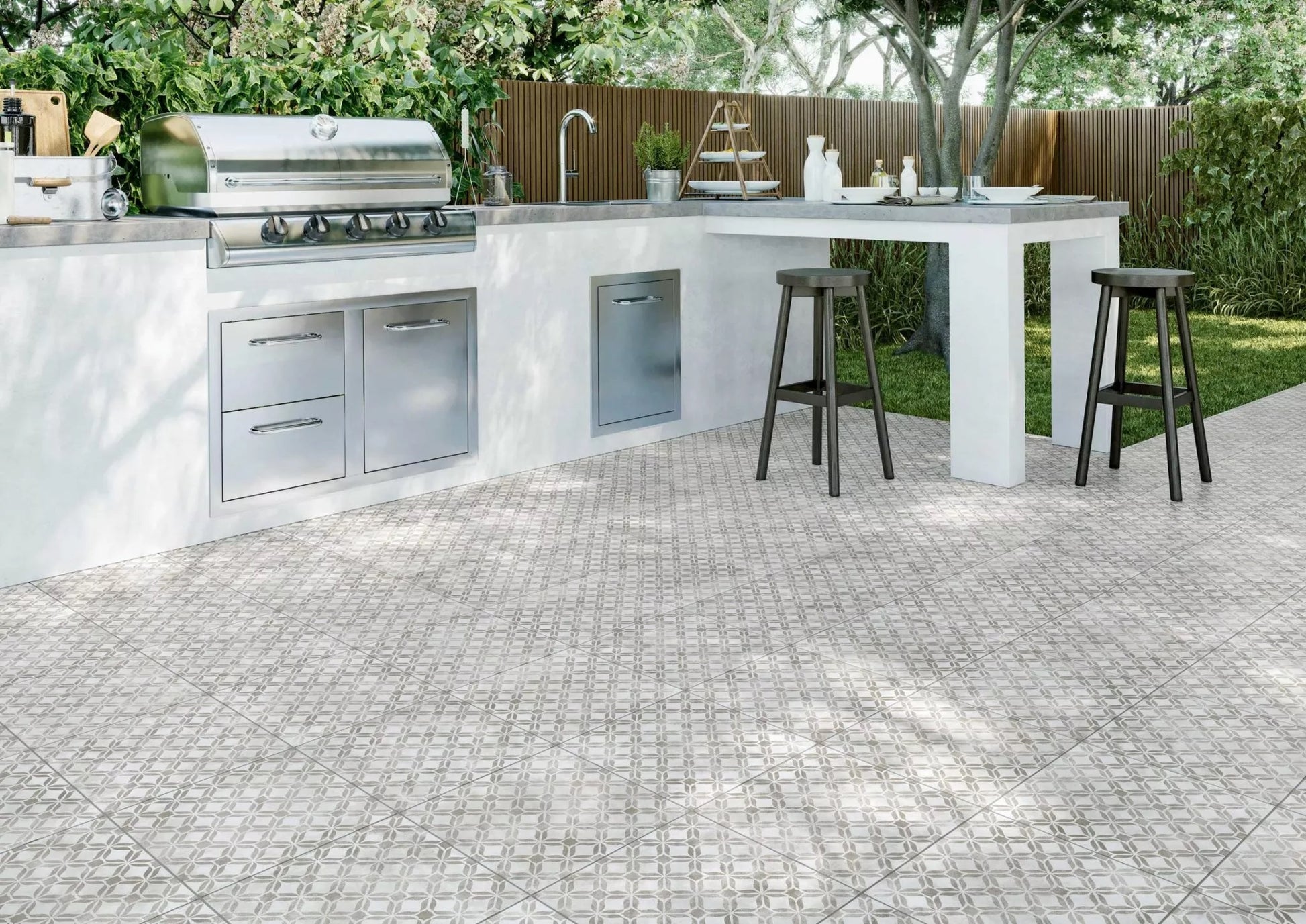 Carrelage Effet Carreau de Ciment Fresco 32,9 x 32,9 cm de Realonda