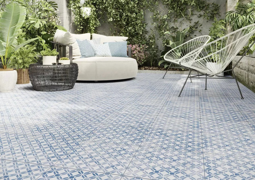 Carrelage Effet Carreau de Ciment Fresco 32,9 x 32,9 cm de Realonda32.9x32.9 cm Boite 0.65 m² / Blue