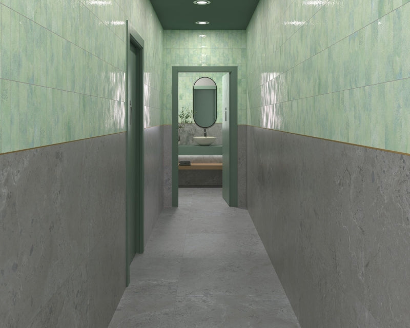 Carrelage Effet zellige Greenland Gloss 6,4x22,3 cm de Dune