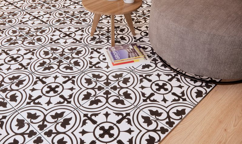 Carrelage Effet Carreau De Ciment Pre Hampton Black 45x45 cm de Prissmacer