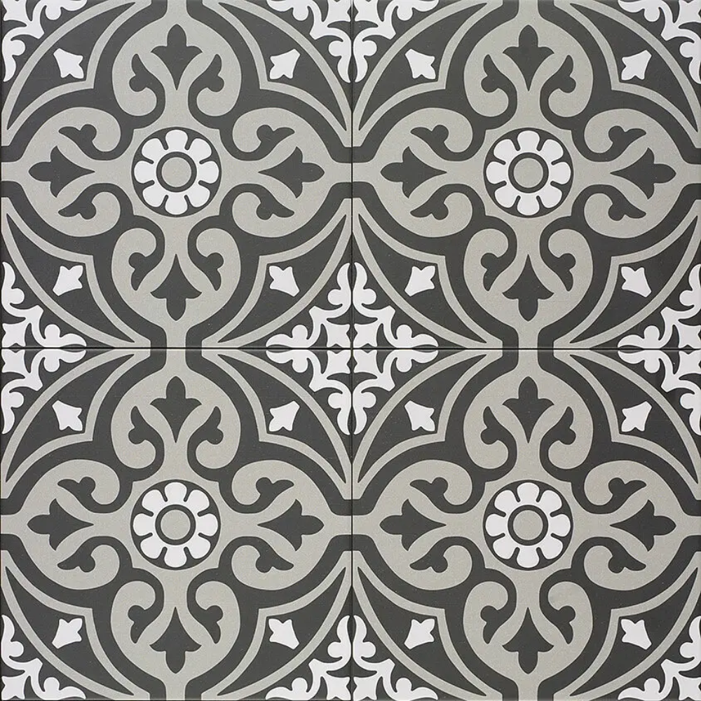 Carrelage Effet carreau de ciment Centro Normandy Black 20x20 cm de Mainzu