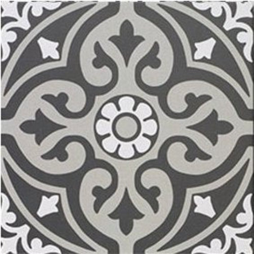 Carrelage Effet carreau de ciment Centro Normandy Black 20x20 cm de Mainzu