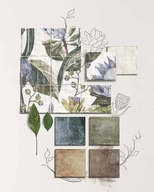 Carrelage Fresque Murale Decor Fleuri Protea 120x120 cm de Mainzu