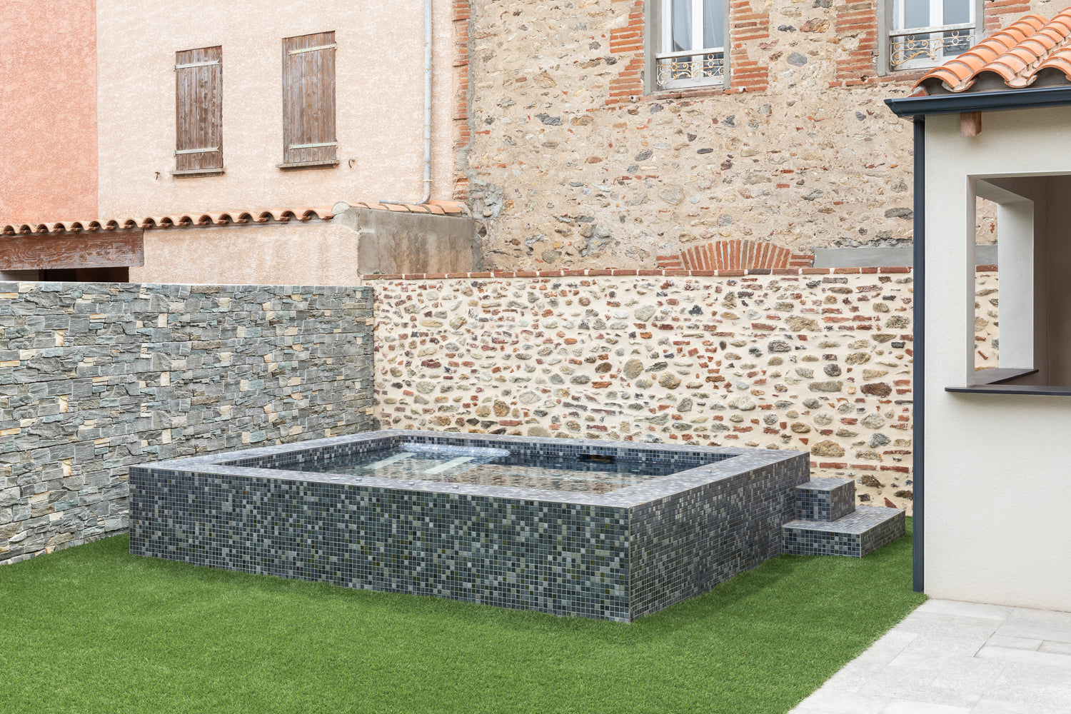 Mosaique Emaux de verre Cocktail Gin Fizz 2,5x2,5 cm