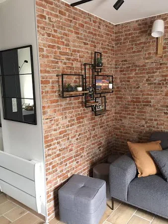 Carrelage Parement Mural Effet Pierre Brique Manhattan Cotto 31x56 cm de Realonda