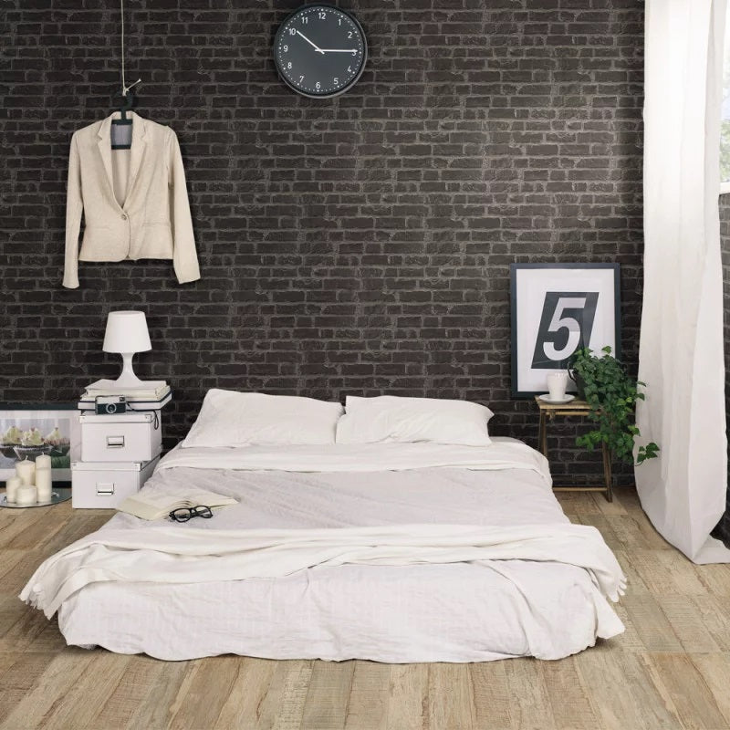 Carrelage Parement effet Brique Pierre Mural Manhattan Antracita 31x56 cm de Realonda