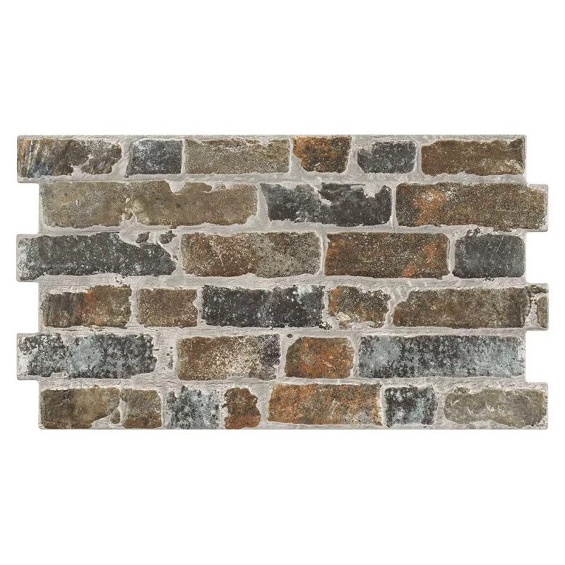 Carrelage Parement effet Brique Pierre Mural Manhattan Marron 31x56 cm de Realonda