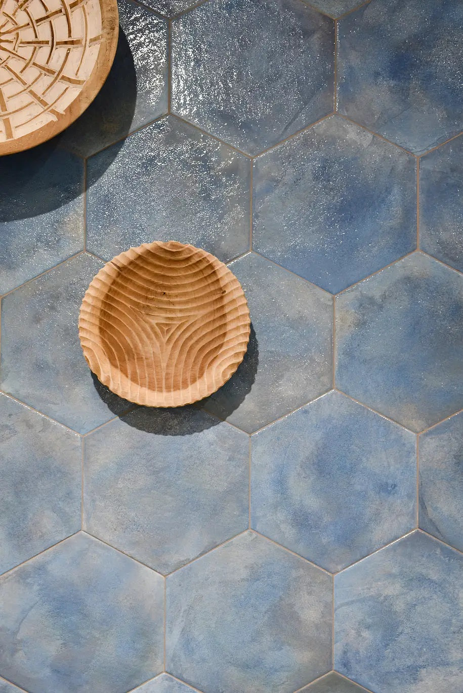 Carrelege Hexagonal sol et mur HexM Craft Sky 28.5x33 cm de Realonda