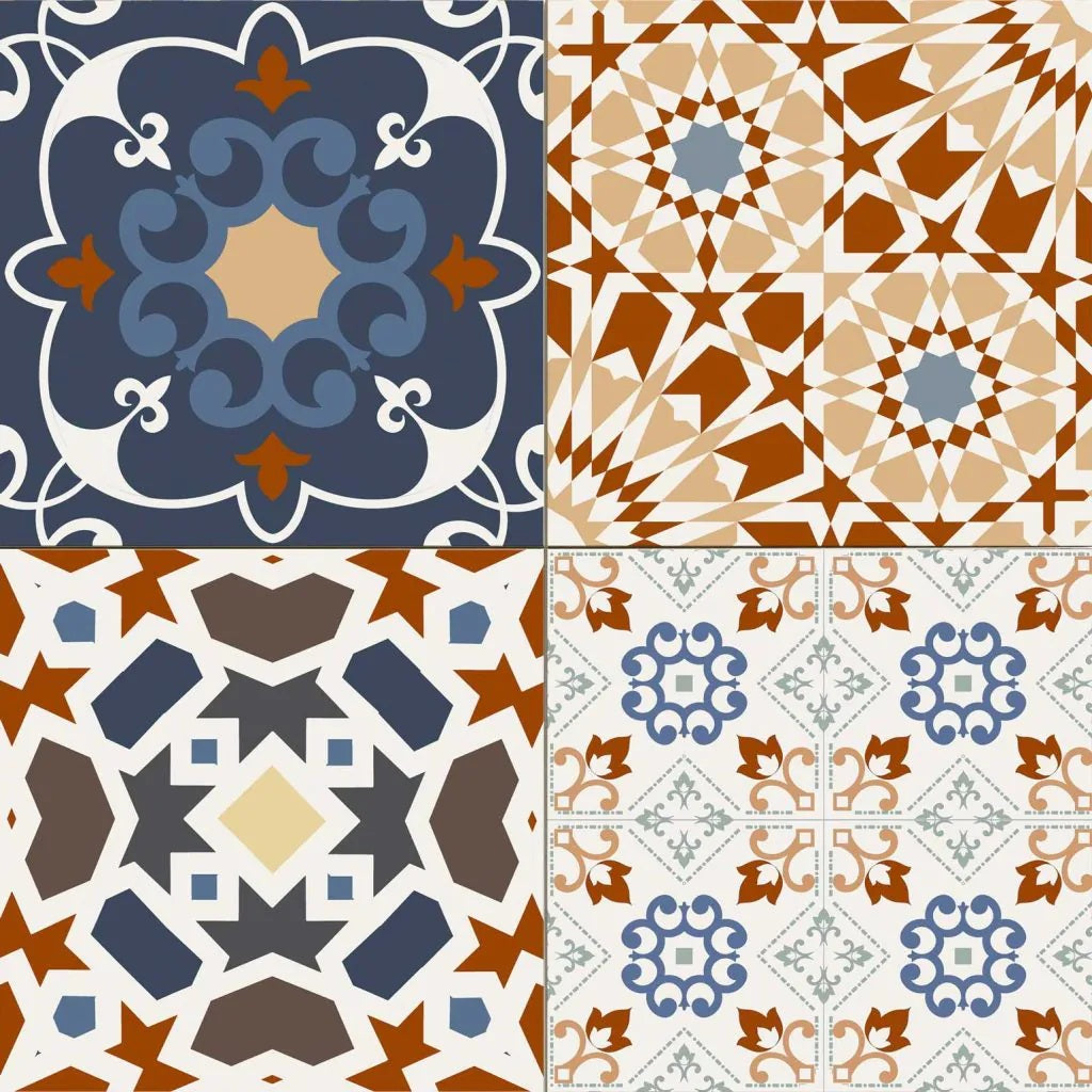 Carrelage Effet Carreau de Ciment Marrakech Colour 44x44 cm de Realonda