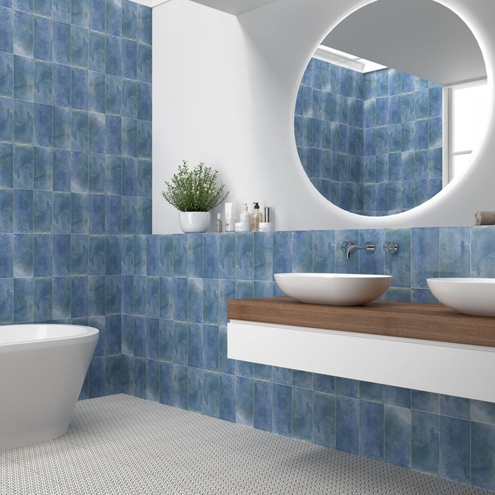 Carrelage Effet Zellige Riviera Bleu 15x30 cm de Mainzu