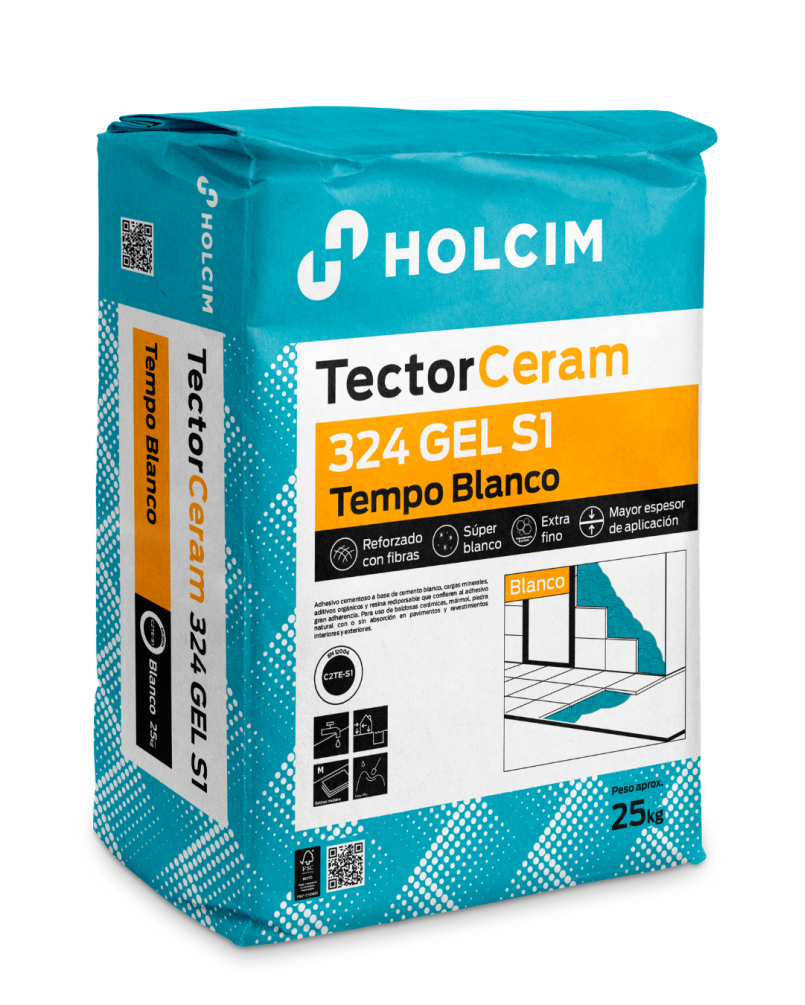 Mortier-colle blanc TectorCeram 324 GEL C2 TE S1 Tempo – 25 kg