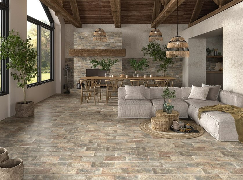 Carrelage Effet pierre Argile 7,5x30 cm de Mainzu