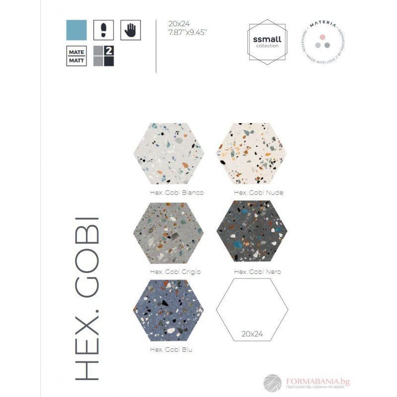 Carrelage Hexagonal Effet Terrazzo Hex Gobi Nude 20x24 cm
