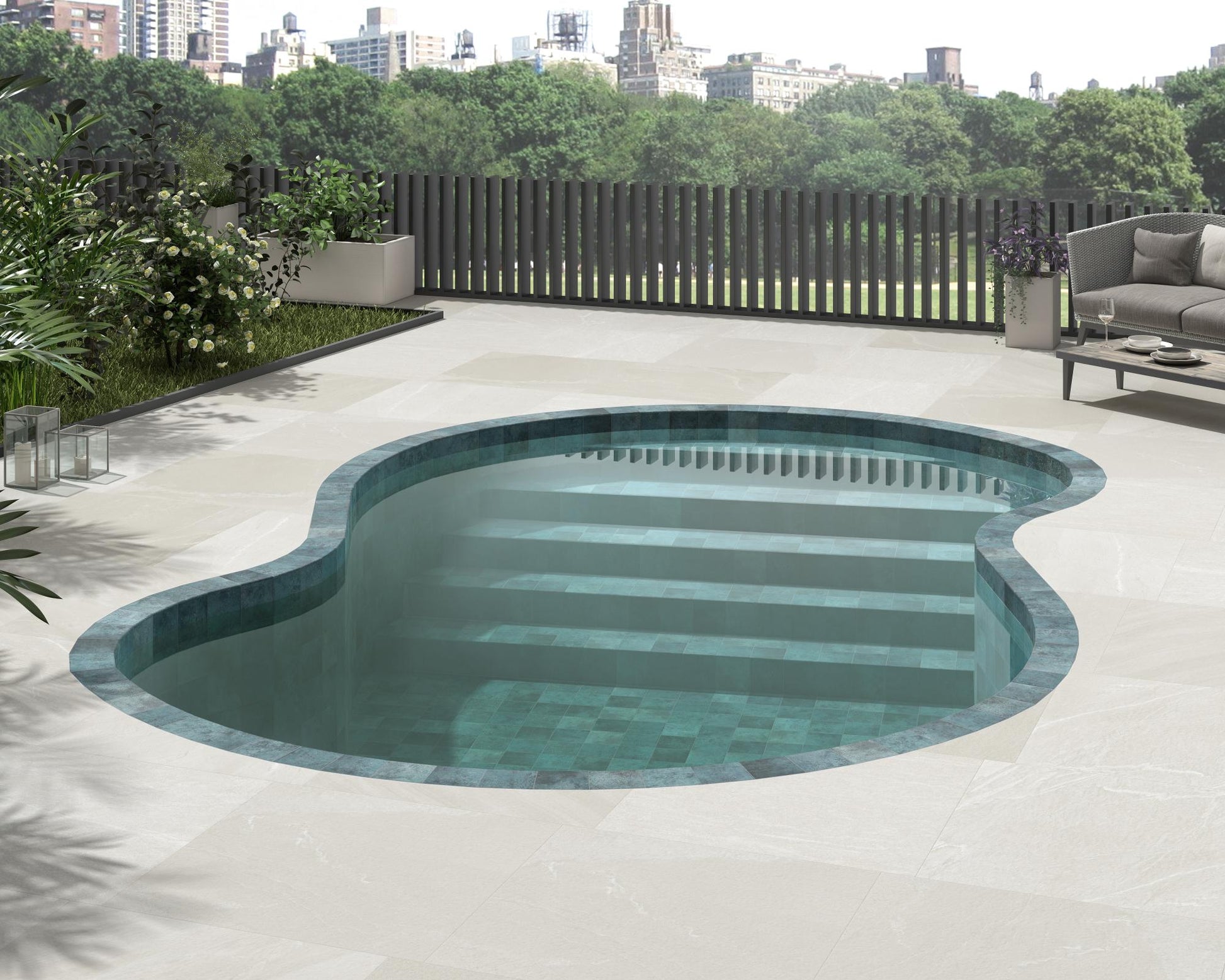 Carrelage Terrasse et Piscine Tahiti 14,7x14,7 cm de Dune