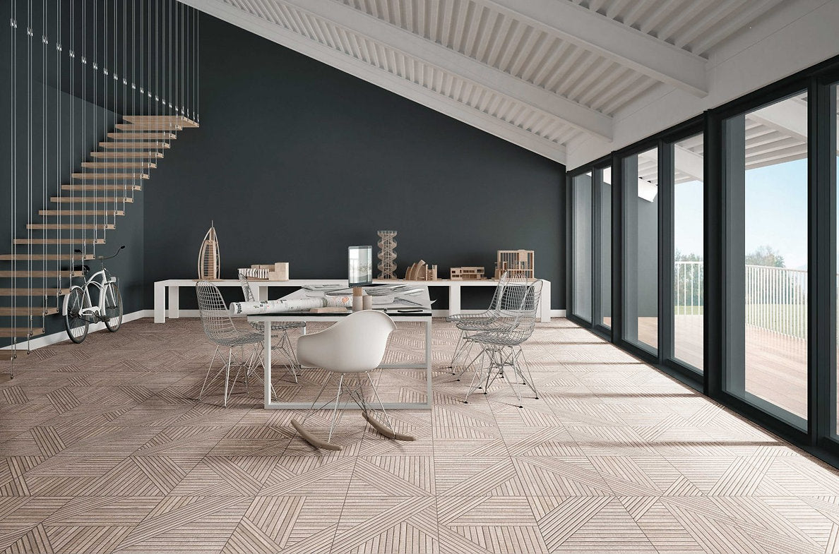 Carrelage Terrasse effet Bois Tangram Wood 44x44 cm de Realonda