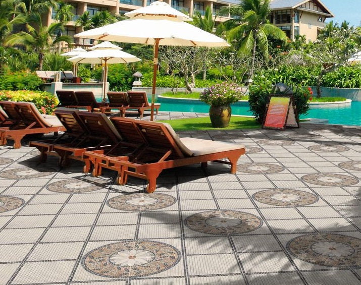 Carrelage Terrasse effet Pierre Trevi 44x44 cm de Realonda