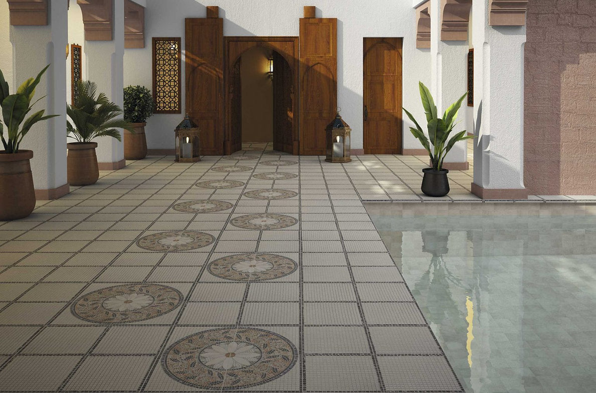 Carrelage Terrasse effet Pierre Trevi 44x44 cm de Realonda