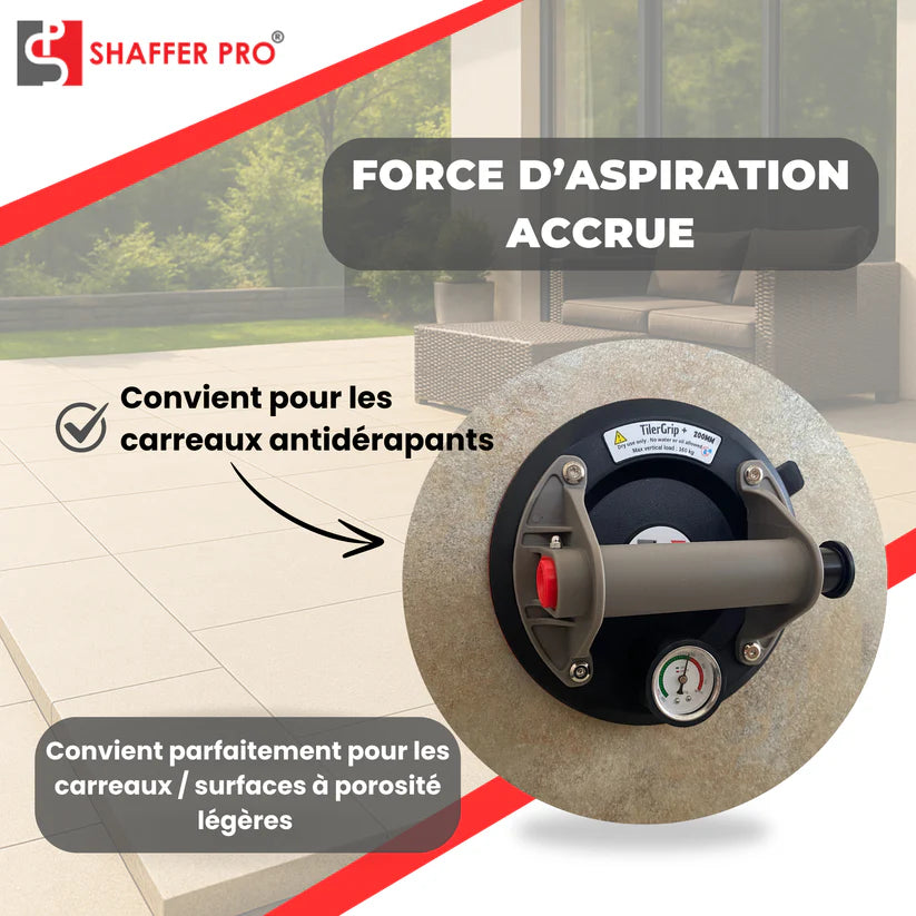 Ventouses carrelage professionnelles (Lot de 2 avec valise)