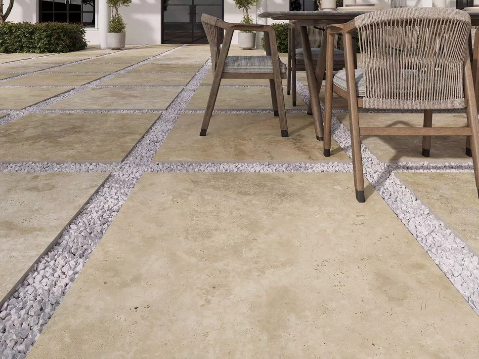 Terrasse effet Pierre Izmir BeigeBoite 1.44 m²(60x120x1 cm In&Out)