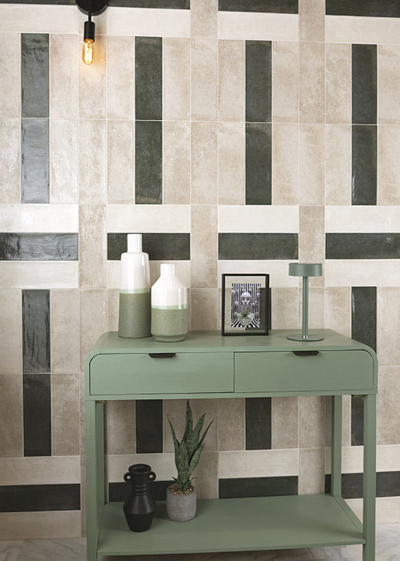 Carrelage Effet Zellige Village Evergreen 10x30 cm de Mainzu