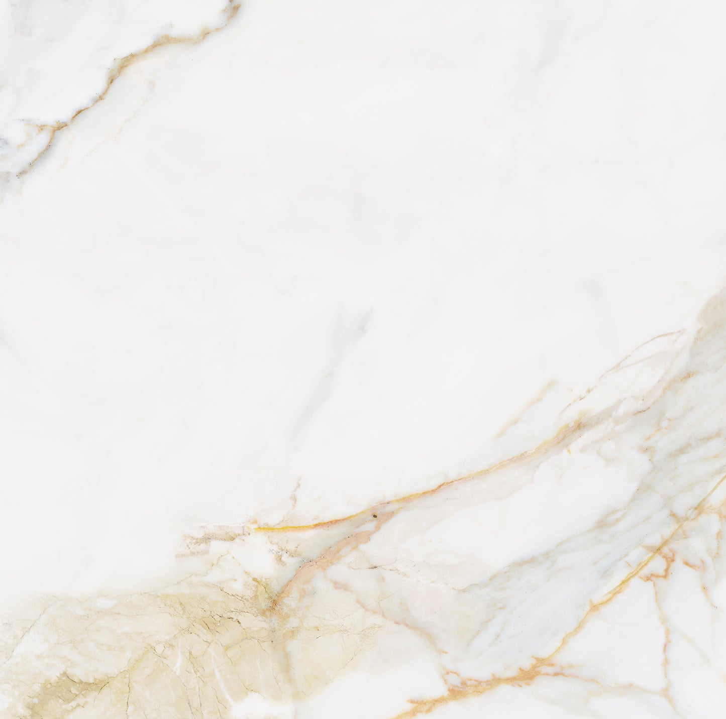 Effet Marbre Blanc et Or Marshall Gold Mat ou Brillant 90x90 cm de Ecoceramic