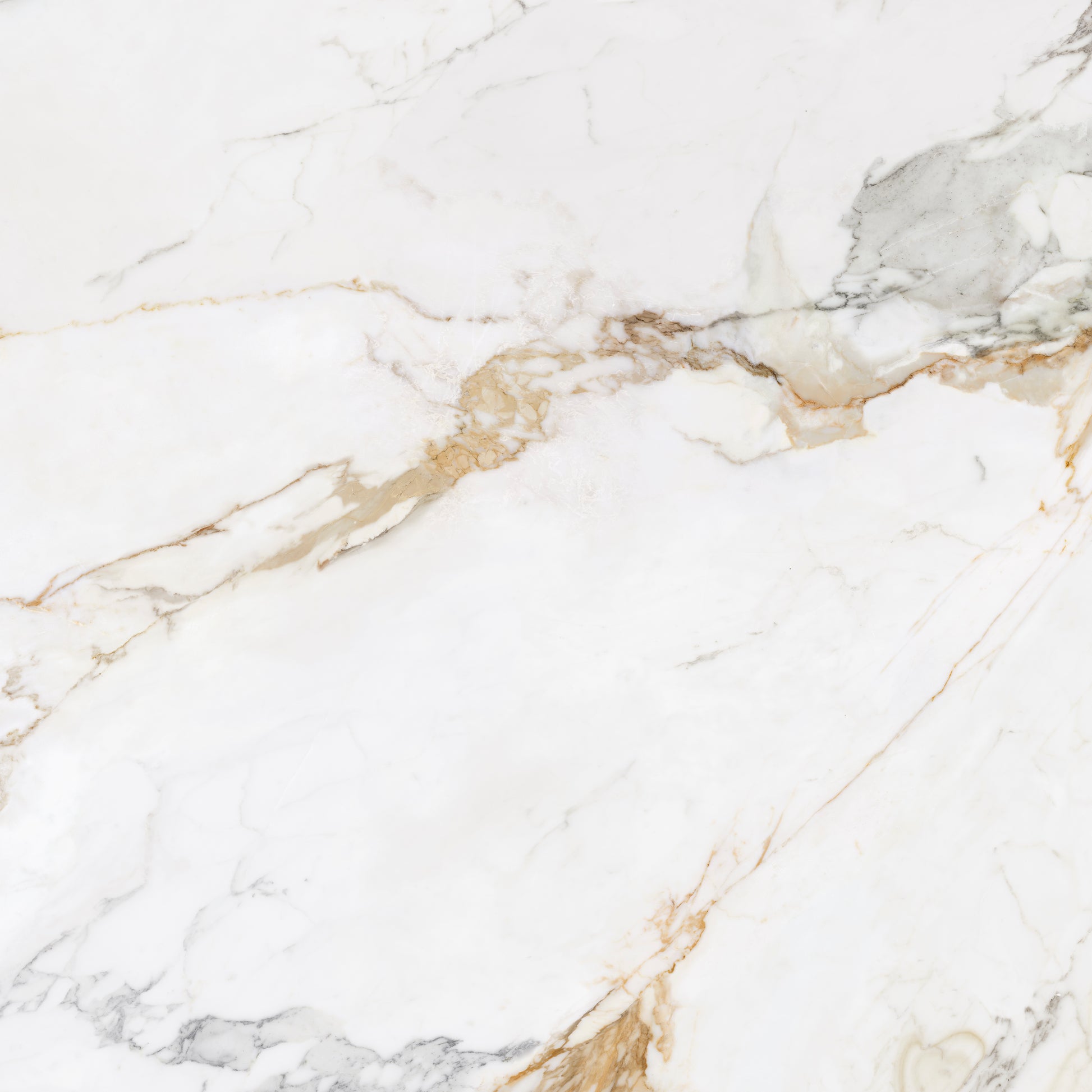 Effet Marbre Blanc et Or Marshall Gold Mat ou Brillant 75x150 cm de Ecoceramic