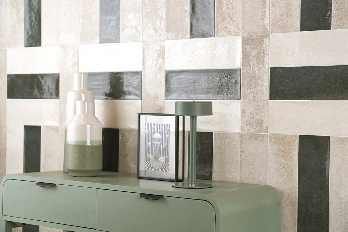 Carrelage Effet Zellige Village Evergreen 10x30 cm de Mainzu