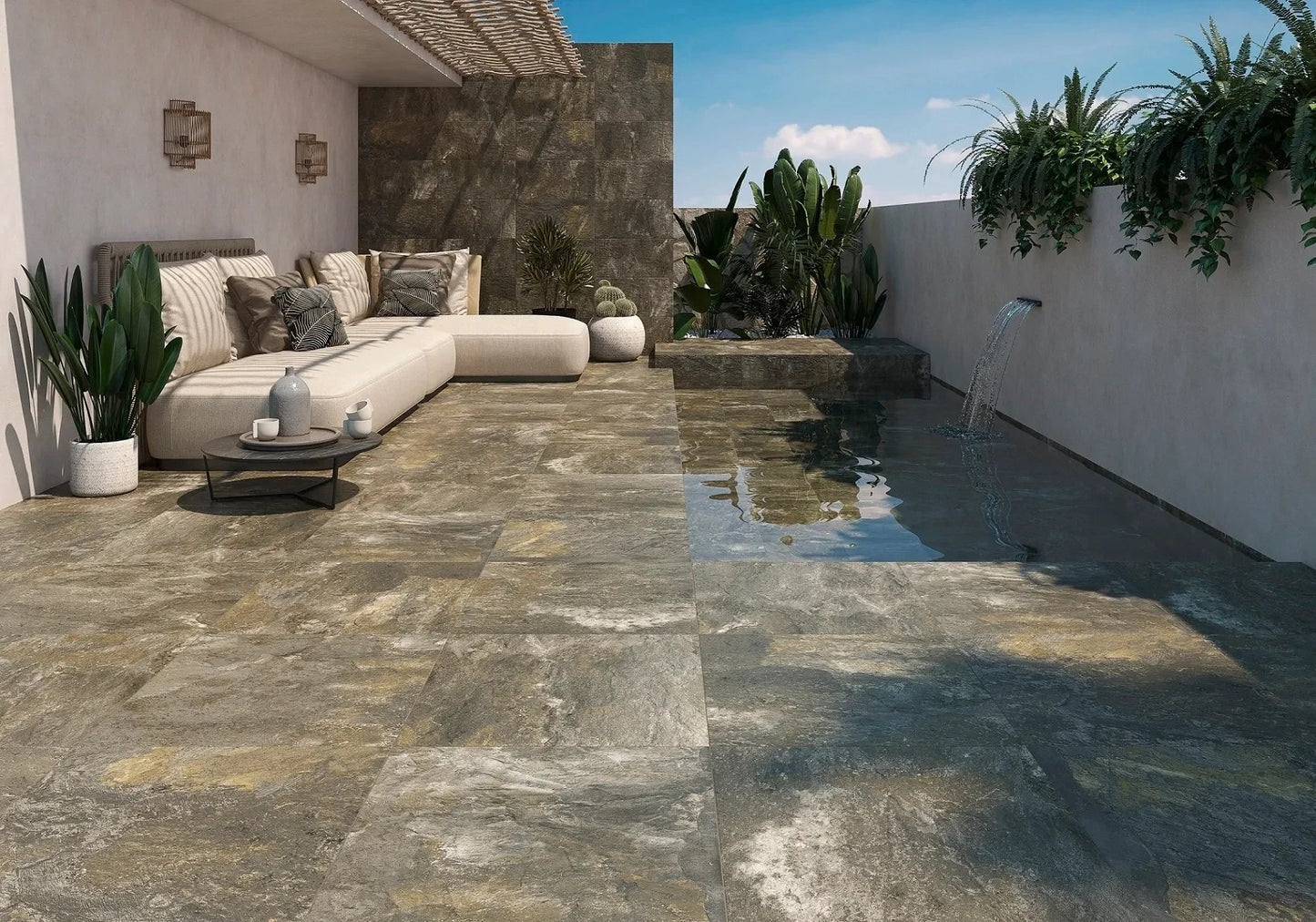 Carrelage Terrasse Effet Pierre Adz Nerva Musgo 30,3x61,3 cm de Prissmacer