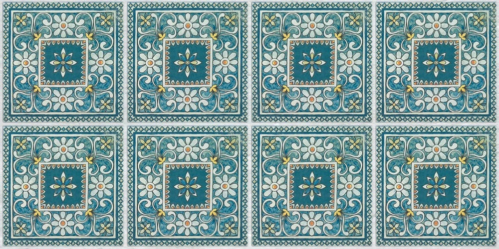 Carrelage Effet Carreau de ciment Marlow Tansy 11,5x11,5 cm de Nanda Tiles