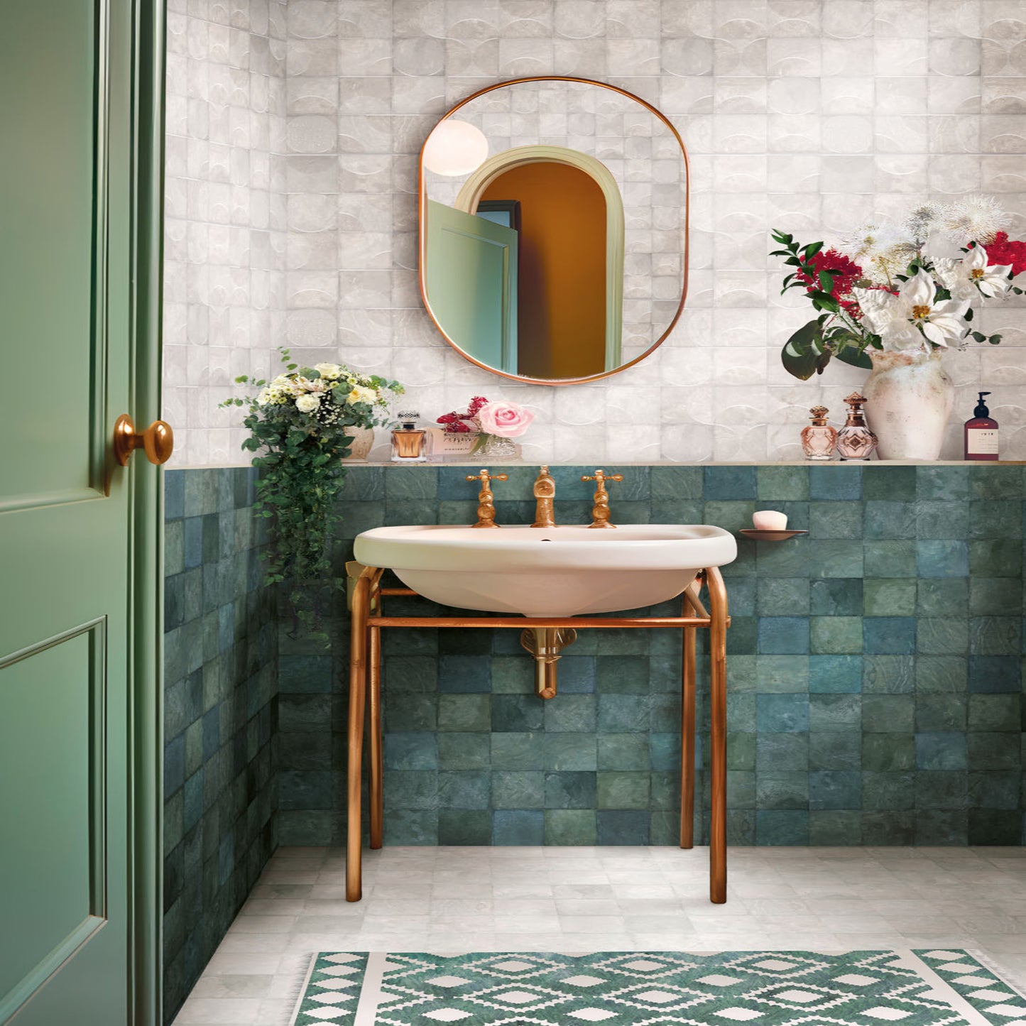 Carrelage Effet Zellige Amantina Arianni 10x10 cm de Nanda Tiles