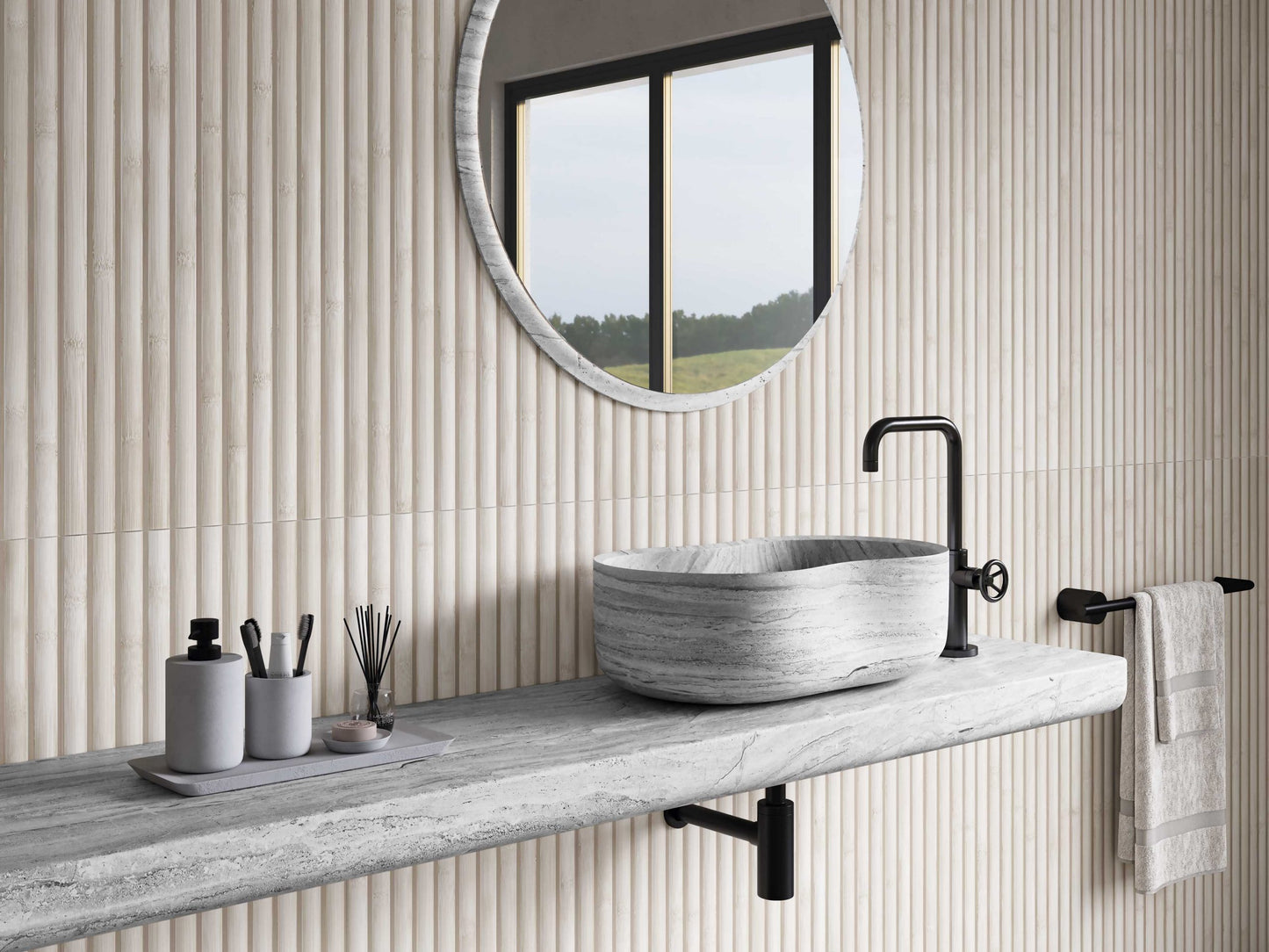 Carrelage Effet Bois Bamboo White 40x120 cm de Realonda