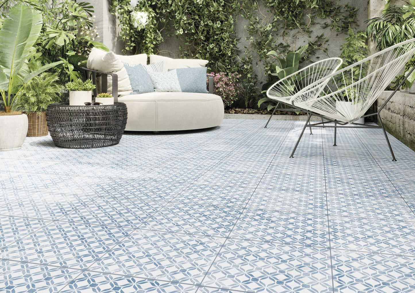 Carrelage Effet Carreau de Ciment Fresco Blue 32,9 x 32,9 cm de Realonda