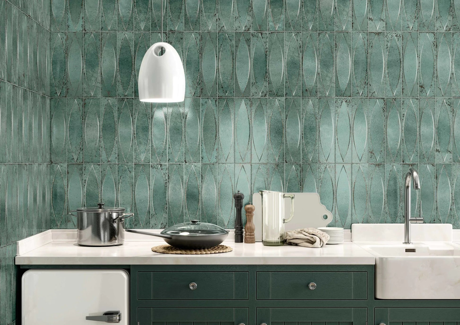 Carrelage Effet Metal Lens Aqua 33x33 cm de Realonda