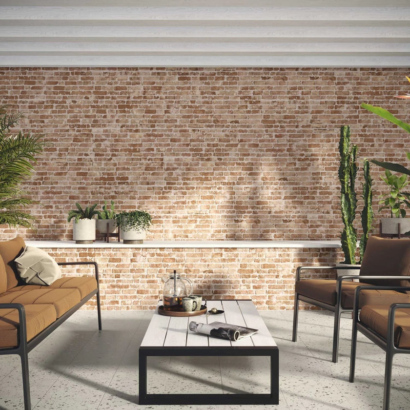 Carrelage Parement Mural Effet Pierre Brique Manhattan Cotto 31x56 cm de Realonda