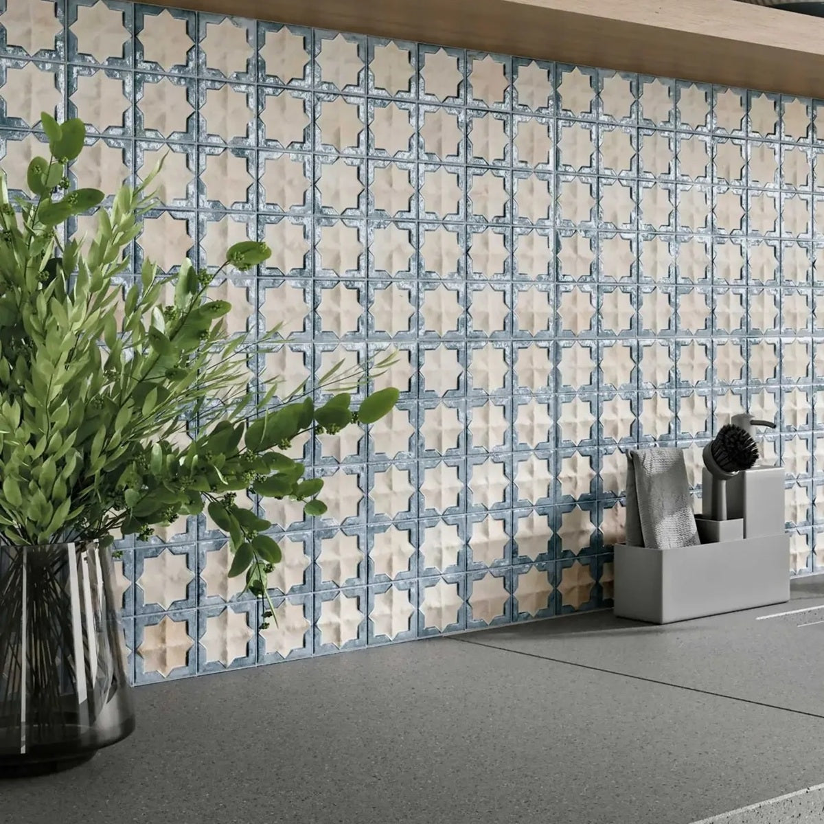 Carrelage Mural Decor Tetuan Arena Aqua 31x56 cm de Realonda