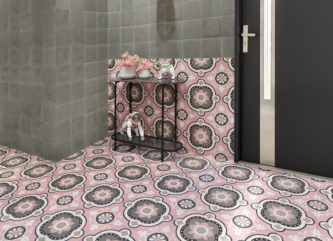 Carrelage Effet Carreau de Ciment Nostalgy Anthracite 20x20 cm de Mainzu