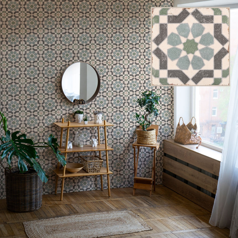 Carrelage Effet Carreau de Ciment Alhambra Layla 20x20 cm de Nanda Tiles