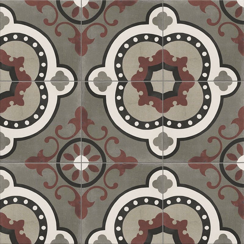 Carrelage Effet Carreau de Ciment Barcelona Grenade 20x20 cm de Mainzu