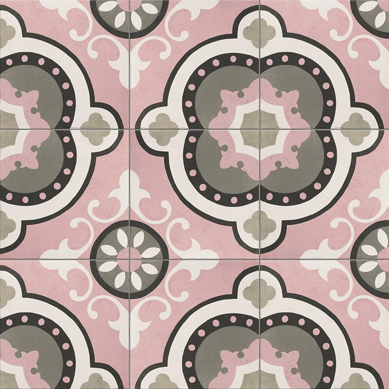 Carrelage Effet Carreau de Ciment Barcelona Rosa 20x20 cm de Mainzu