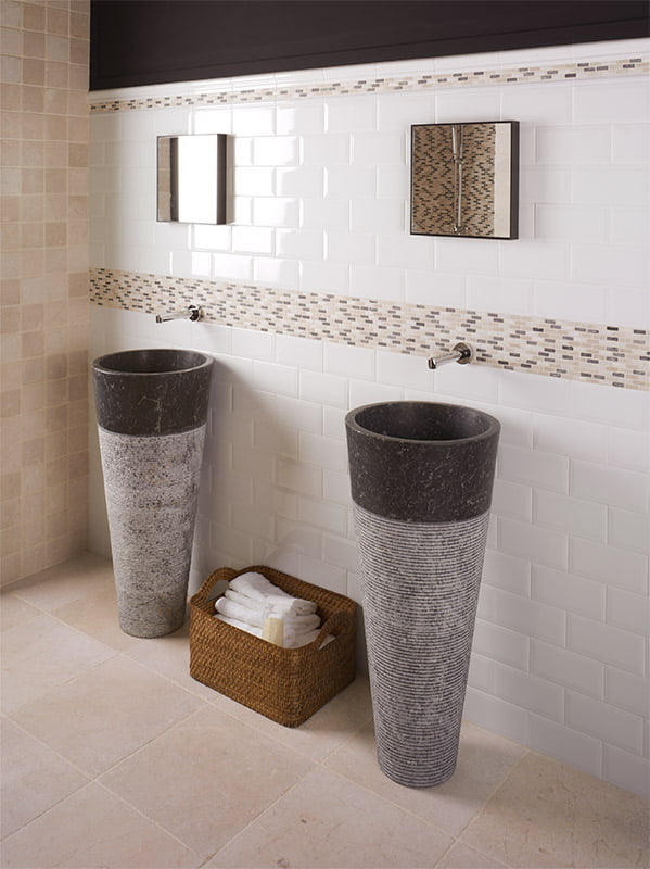 Carrelage Mural Metro Bissel Blanco Brillant 10x20 cm de Mainzu