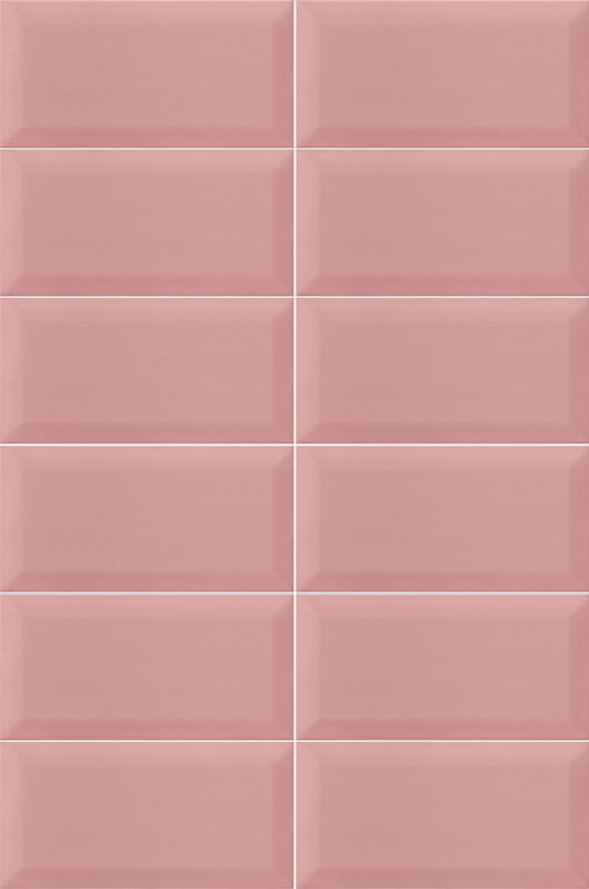 Carrelage Mural Metro Bissel Pink Brillant 10x20 cm de Mainzu