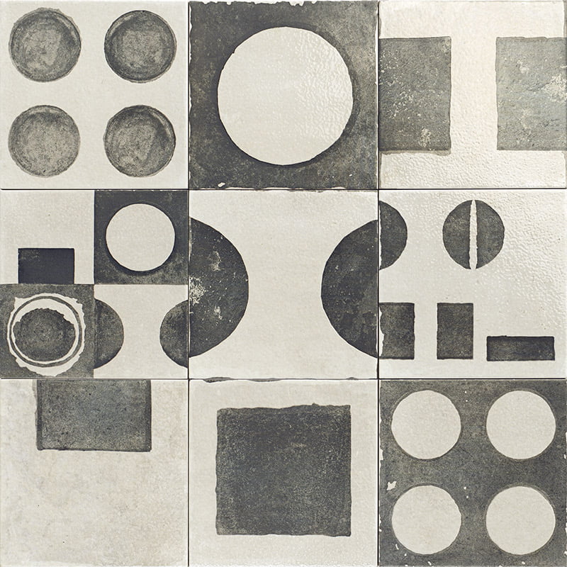 Carrelage Decor Abstract Black Brillant 20x20 cm de Mainzu