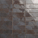 Carrelage Effet Zellige Korfu Black 6,5x20 cm de Mainzu6.5x20 cm Boite de 0.50 m²