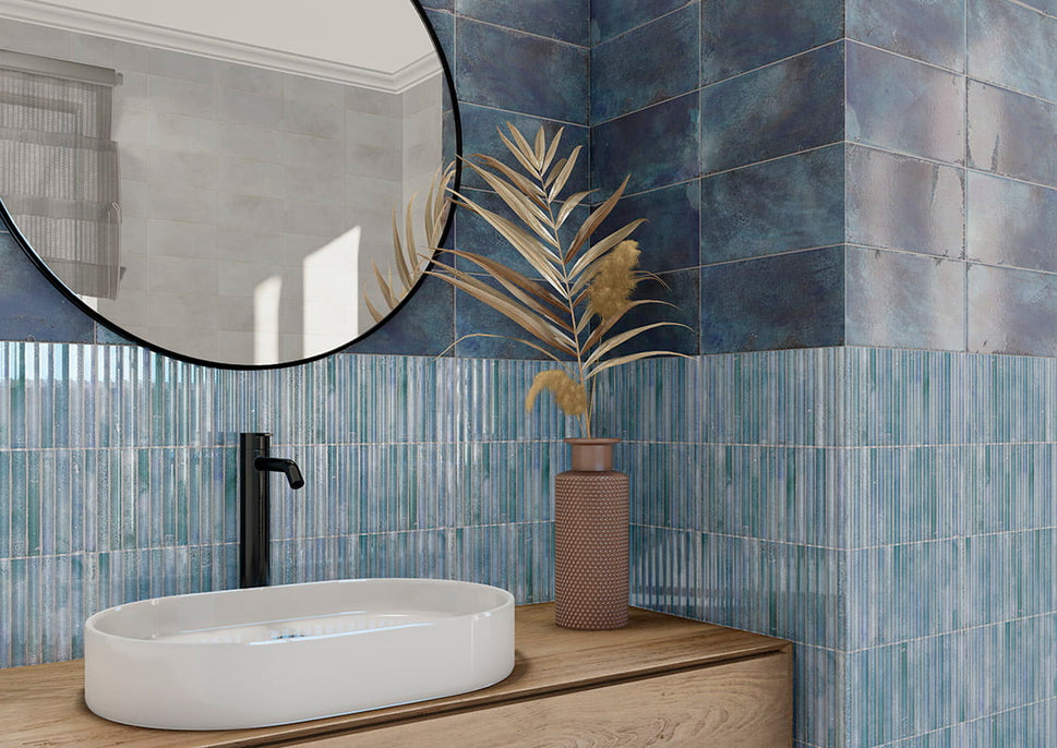 Carrelage Effet Zellige Wynn 15x30 cm de Mainzu15x30 cm  Boite 0.90 m² / Wynn Bleu