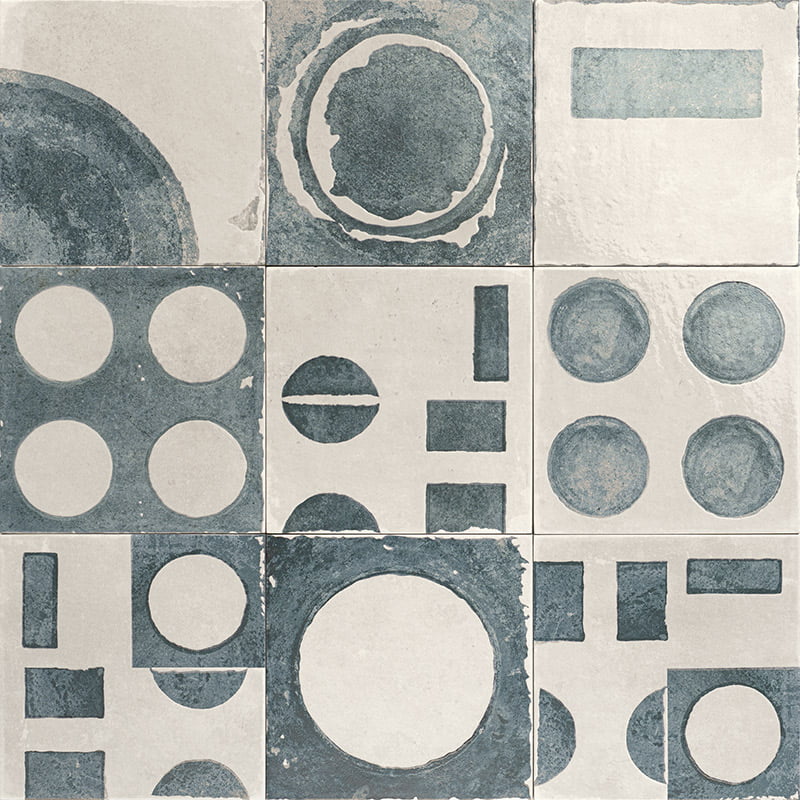 Carrelage Decor Abstract Blu Brillant 20x20 cm de Mainzu