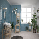 Carrelage Mural Metro Bissel Blu Grey Brillant 10x20 cm de Mainzu10x20 cm Boite 1 m²